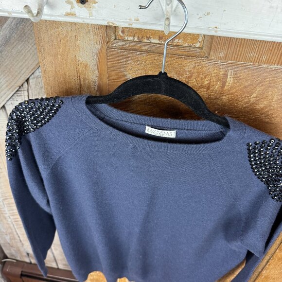 Brunello Cucinelli Cashmere Sweater with Sequin shoulders - Picture 4 of 8